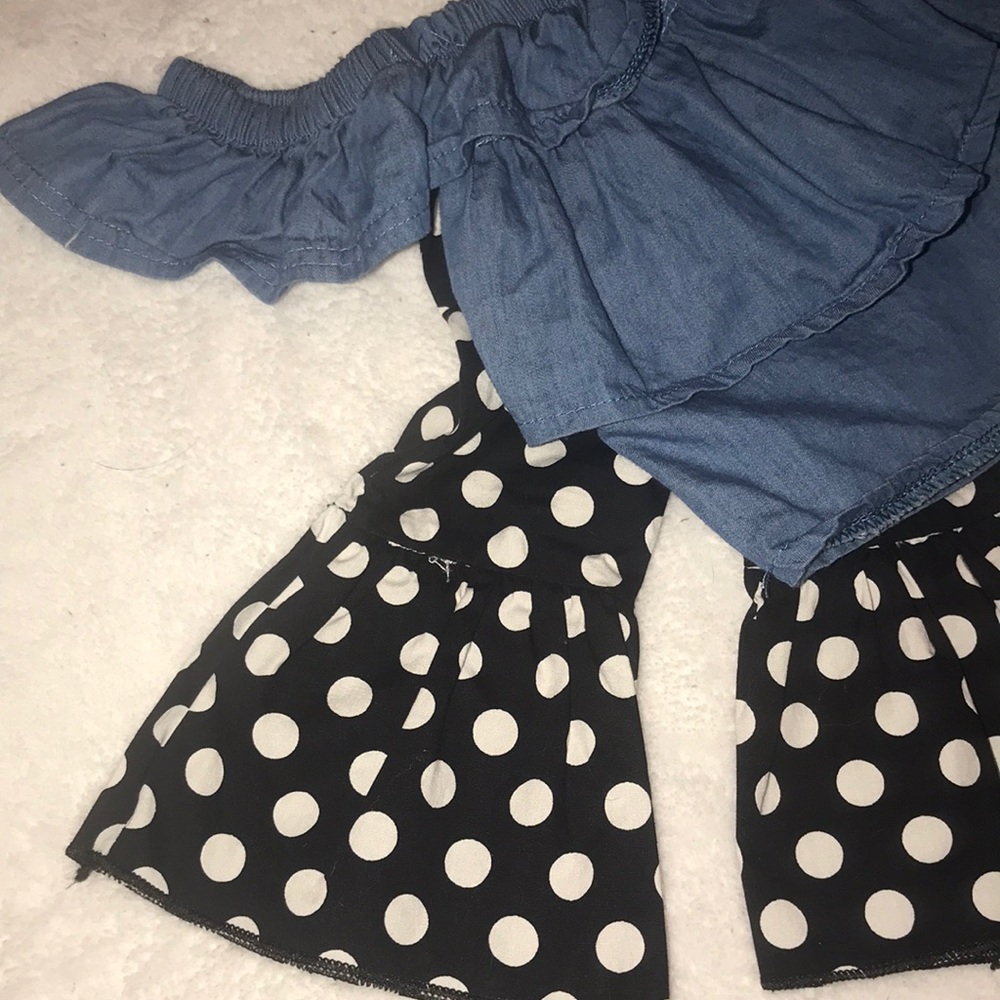 Online boutique 2T “jean” tube top w/ low sleeves - Picture 7 of 7